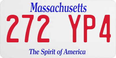 MA license plate 272YP4
