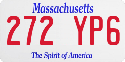 MA license plate 272YP6