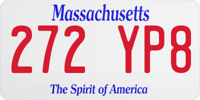 MA license plate 272YP8