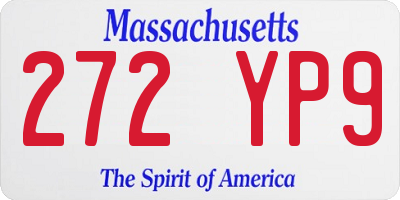 MA license plate 272YP9