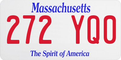 MA license plate 272YQ0