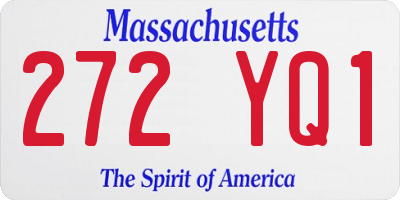 MA license plate 272YQ1