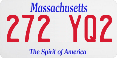 MA license plate 272YQ2