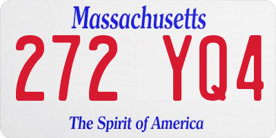MA license plate 272YQ4