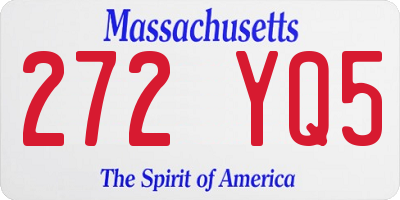 MA license plate 272YQ5