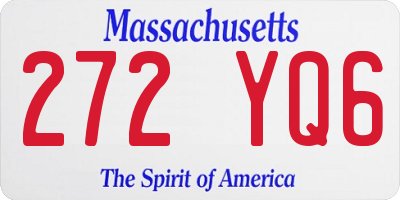 MA license plate 272YQ6
