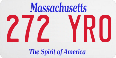 MA license plate 272YR0