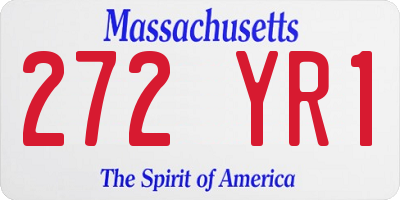 MA license plate 272YR1