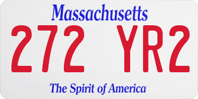 MA license plate 272YR2
