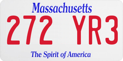 MA license plate 272YR3