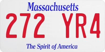 MA license plate 272YR4