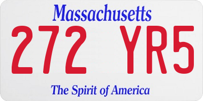 MA license plate 272YR5