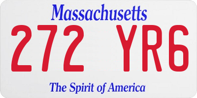 MA license plate 272YR6