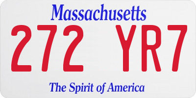 MA license plate 272YR7