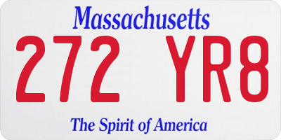 MA license plate 272YR8