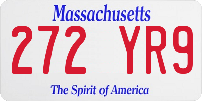 MA license plate 272YR9