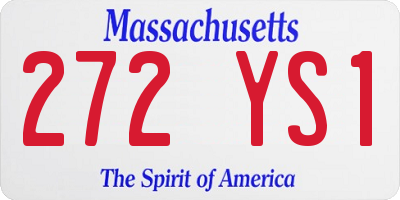 MA license plate 272YS1