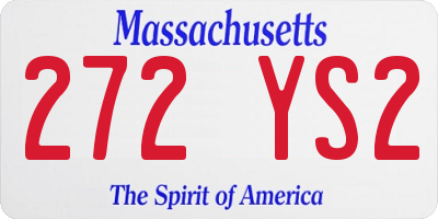 MA license plate 272YS2