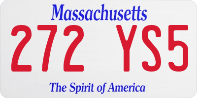 MA license plate 272YS5