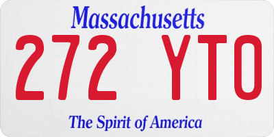 MA license plate 272YT0