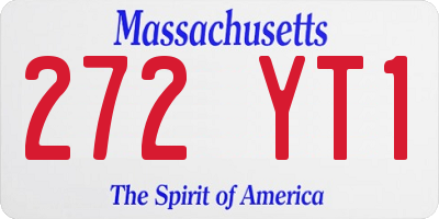 MA license plate 272YT1