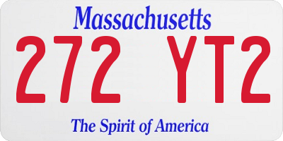 MA license plate 272YT2