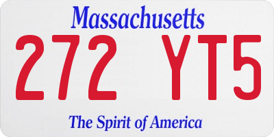 MA license plate 272YT5