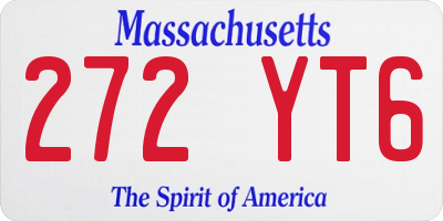 MA license plate 272YT6