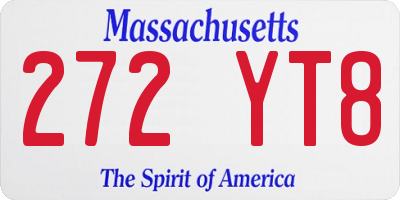 MA license plate 272YT8