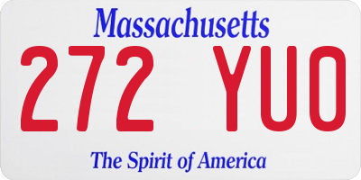 MA license plate 272YU0