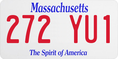 MA license plate 272YU1