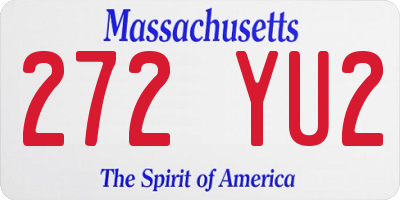 MA license plate 272YU2
