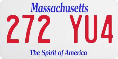 MA license plate 272YU4