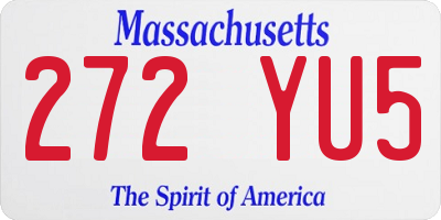 MA license plate 272YU5