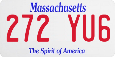 MA license plate 272YU6