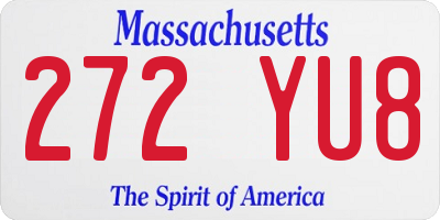 MA license plate 272YU8