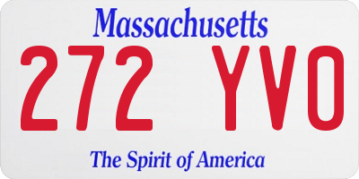 MA license plate 272YV0