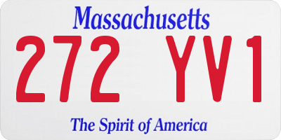 MA license plate 272YV1