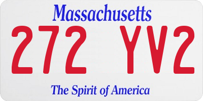MA license plate 272YV2