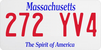 MA license plate 272YV4