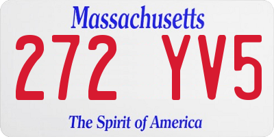 MA license plate 272YV5