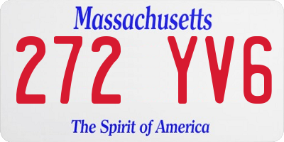 MA license plate 272YV6