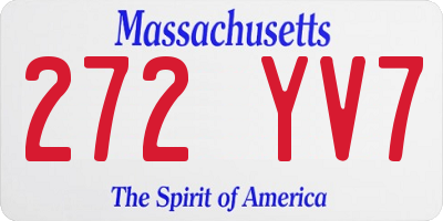 MA license plate 272YV7