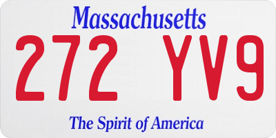 MA license plate 272YV9