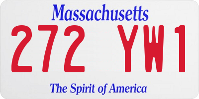 MA license plate 272YW1
