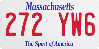 MA license plate 272YW6