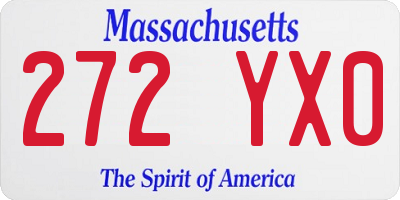 MA license plate 272YX0