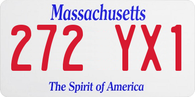 MA license plate 272YX1