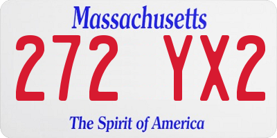 MA license plate 272YX2