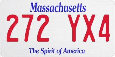 MA license plate 272YX4
